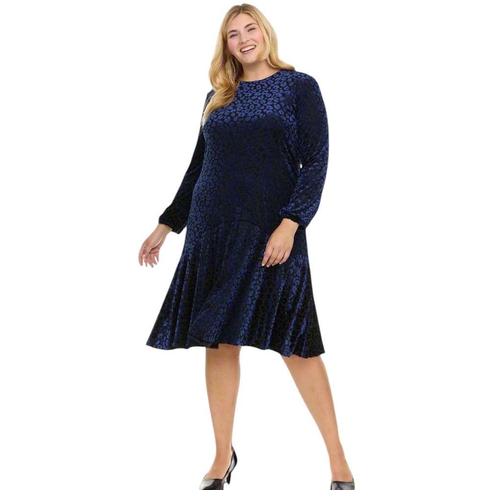 JAPPAREL KAREN DRESS PLUS - FLORAL VELVET